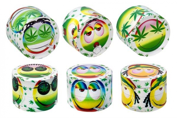 CNC Aluminium Grinder Pollinator 4-part ø 50mm Leaves Smile